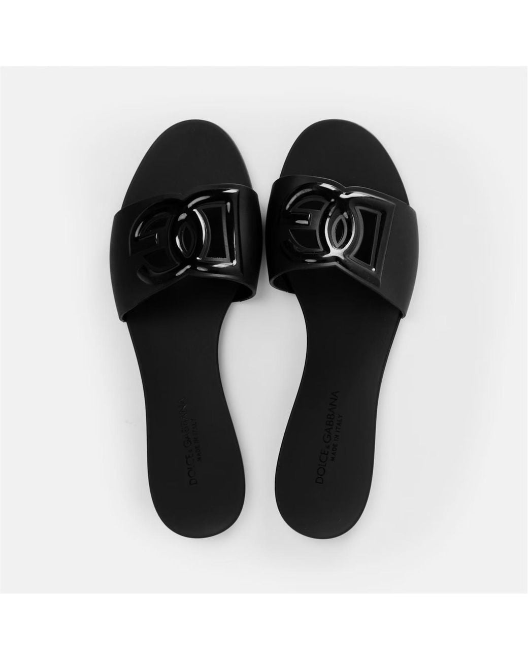 Dolce & Gabbana Black Slide Sandals
