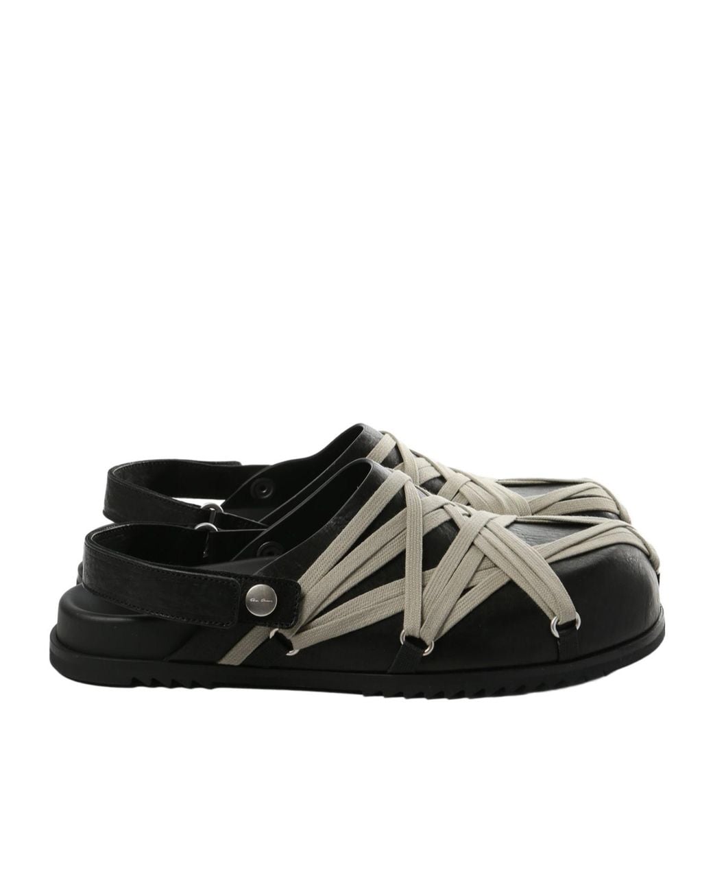 Rick Owens Black Megalace Laced-Up Mules