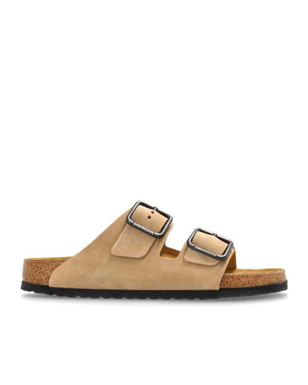 Birkenstock Brown Arizona Buckle Slides for men