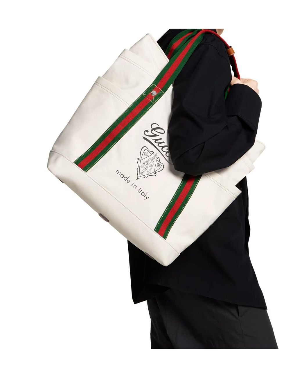 Gucci White Medium Web Canvas Bag for men