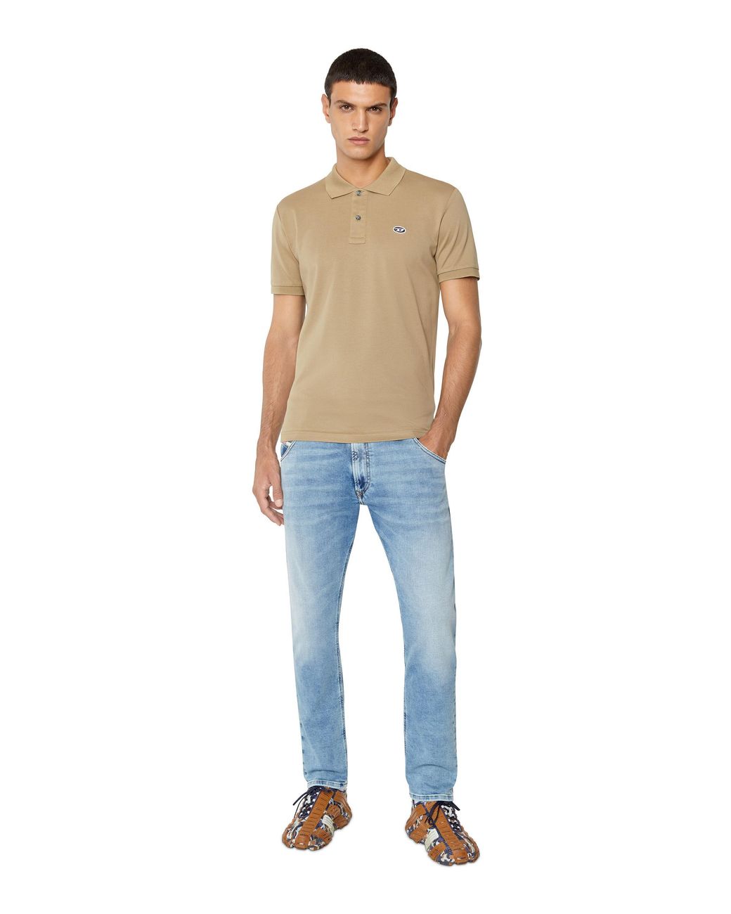 DIESEL Blue Tapered Drawstring Waist Jeans for men