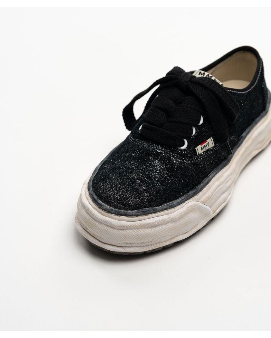 Maison Mihara Yasuhiro Black 'Baker 26' Og Sole Glittery Suede Low-Top Sneakers for men