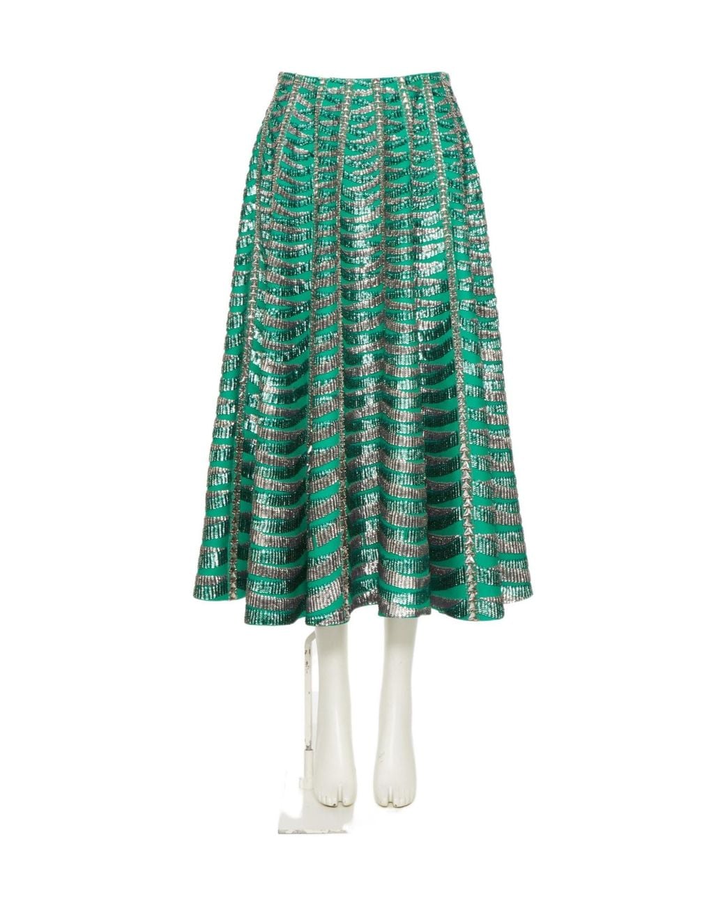 Valentino Green Pleated Skirts