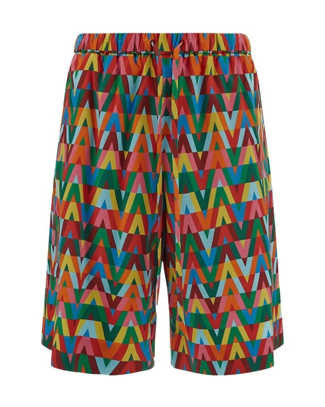 Valentino Blue Geometric Print Shorts