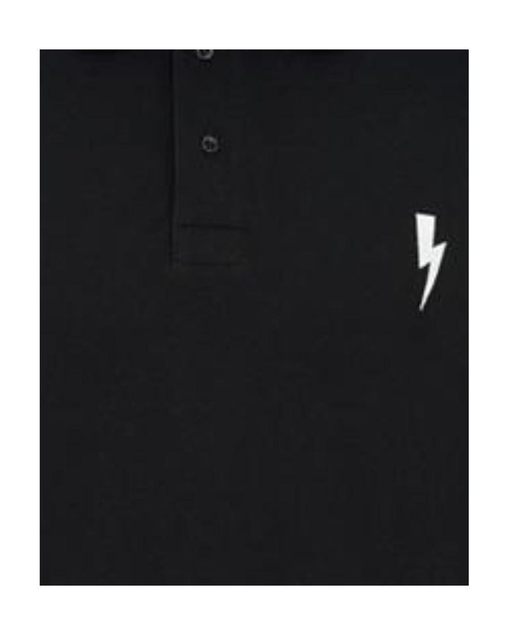 Neil Barrett Black Logo Short-Sleeved Polo Shirt for men