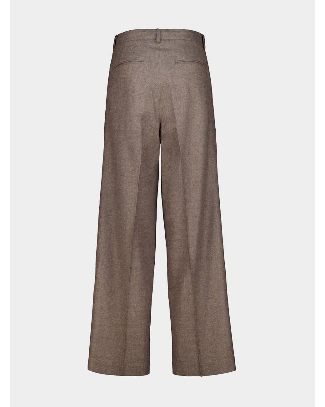Auralee Brown Pleated Casual Trousers