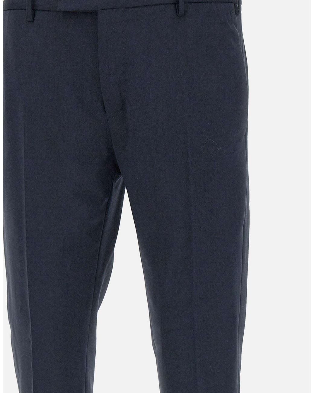 PT01 Blue Pt Torino Dieci Virgin Wool Trousers for men
