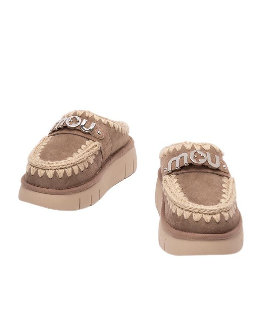 Mou Brown Bounce Logo Lettering Clogs