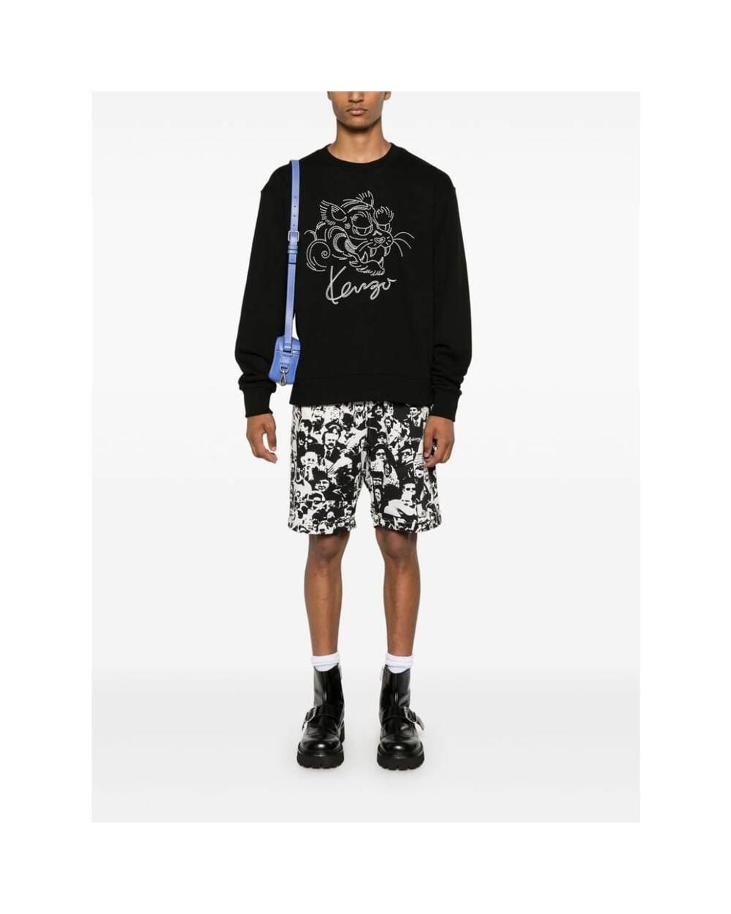 KENZO Black Star Tiger Embroidered Sweatshirt for men