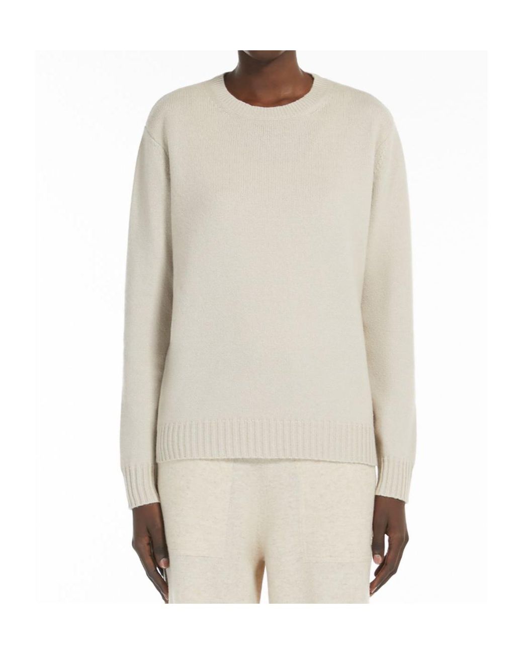 Max Mara White Viglio Crewneck Long-Sleeved Jumper