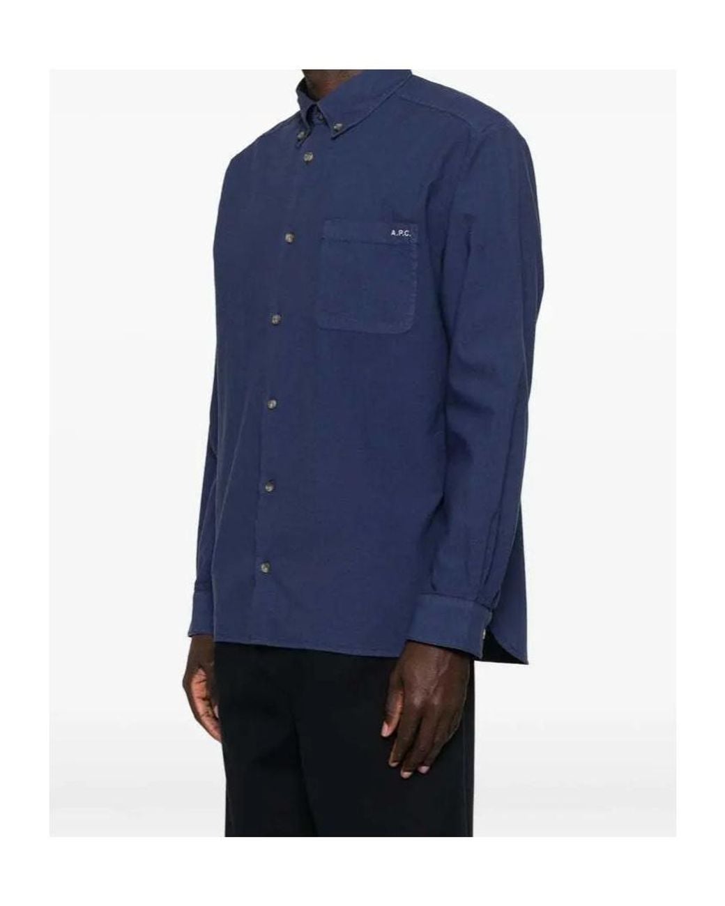A.P.C. Blue Long Sleeve Shirt for men