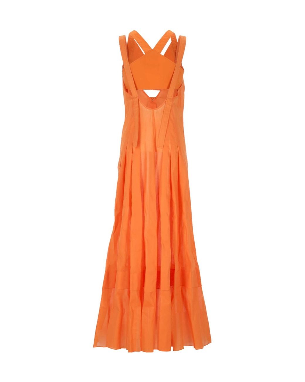 Alberta Ferretti Orange V-Neck Dress