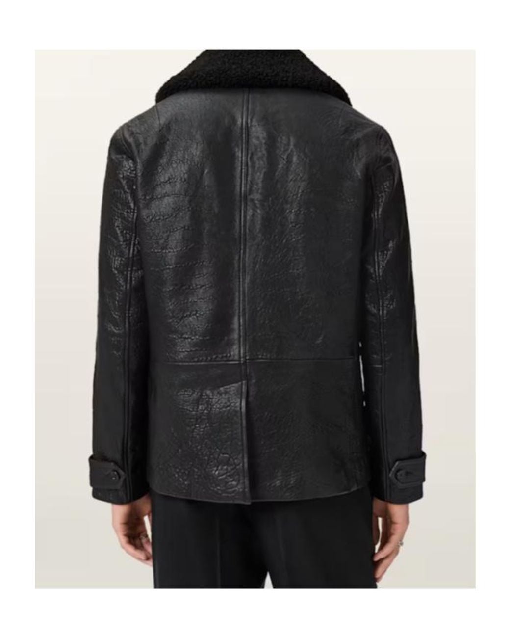 AllSaints Black Hamlet Leather Jacket for men