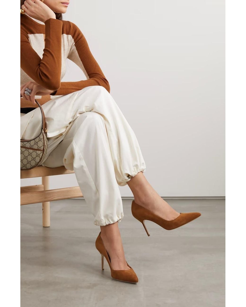 Manolo Blahnik Brown Pointed High Heel Pumps