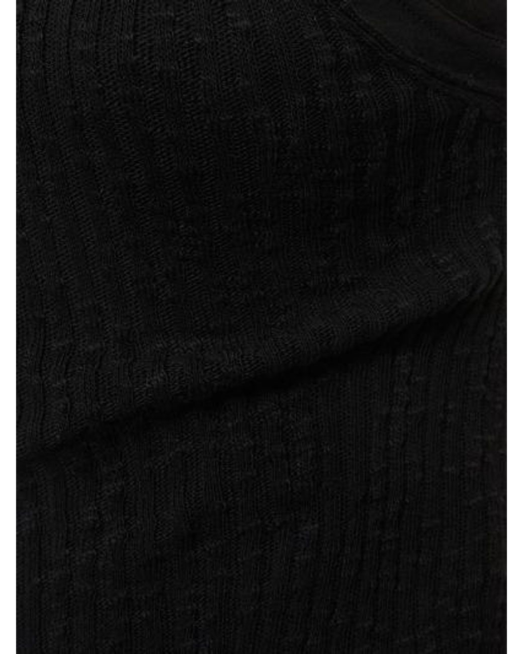 Jil Sander Black Rib Knitted Long Dress