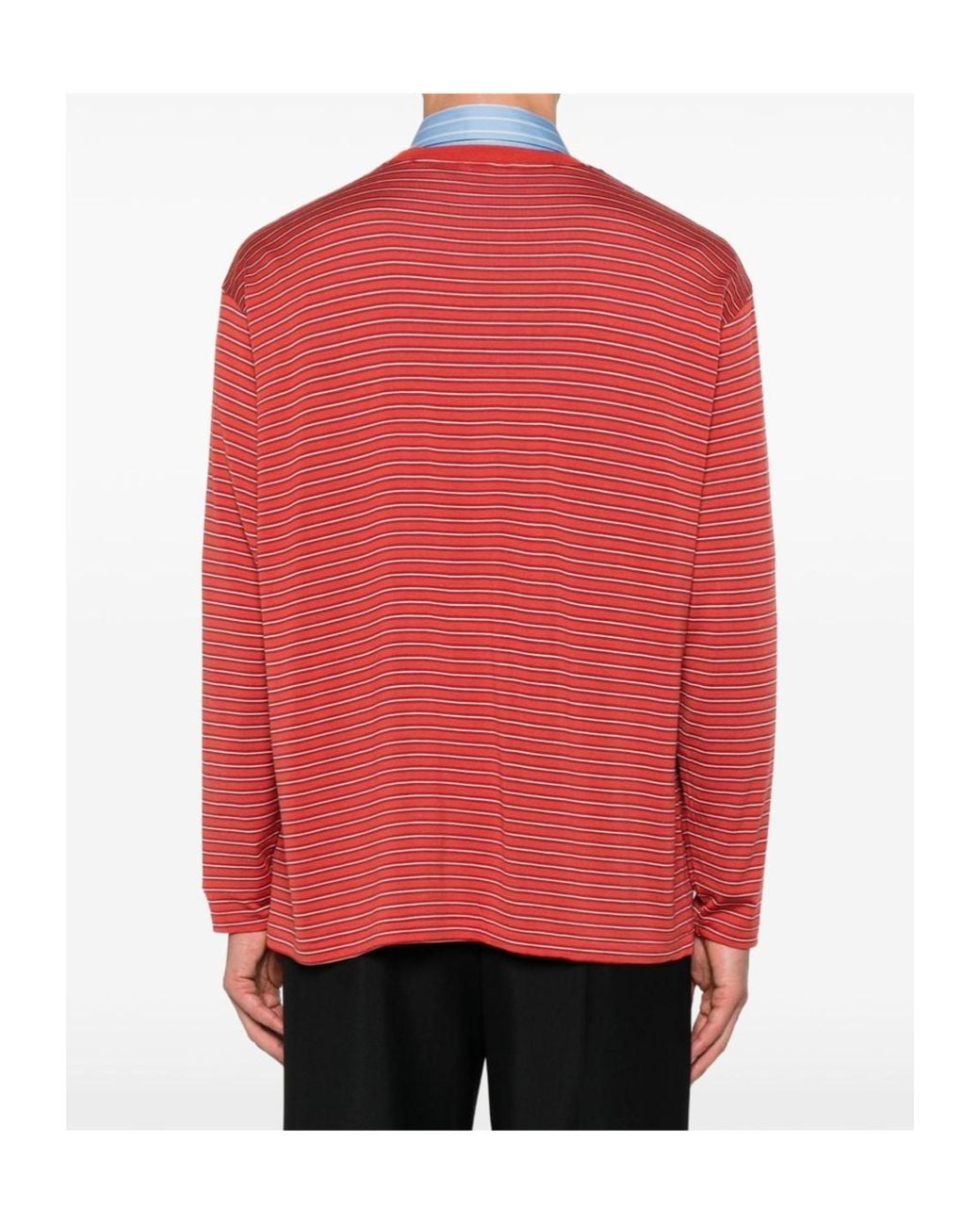 Auralee Red Long-Sleeve T-Shirt for men