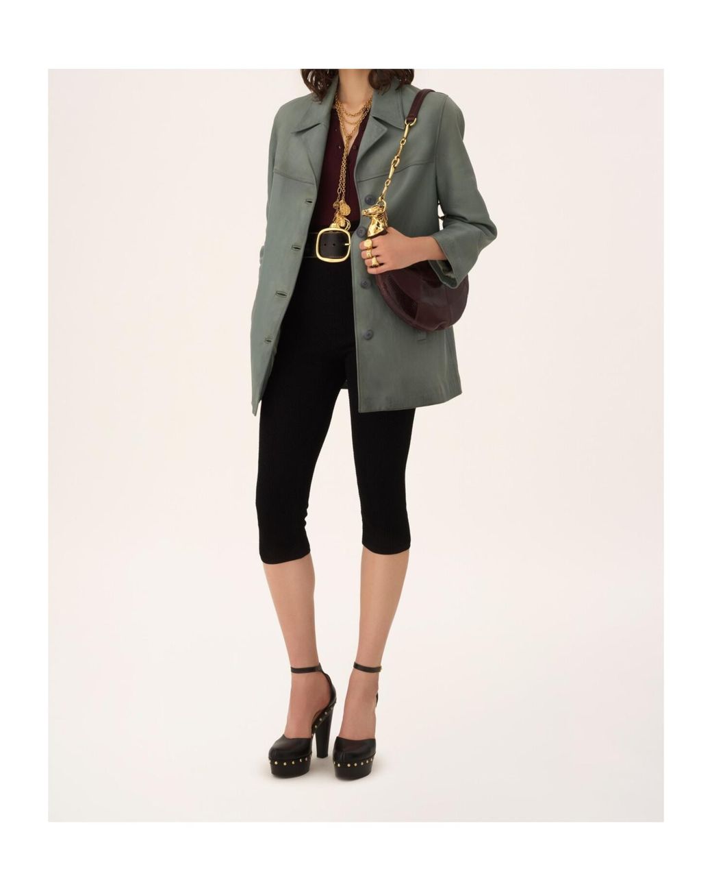 Chloé Blue Chloé Single-Breasted Long Jacket