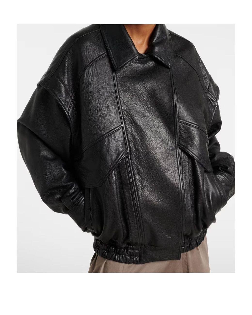 Nour Hammour Black Michah Leather Coat