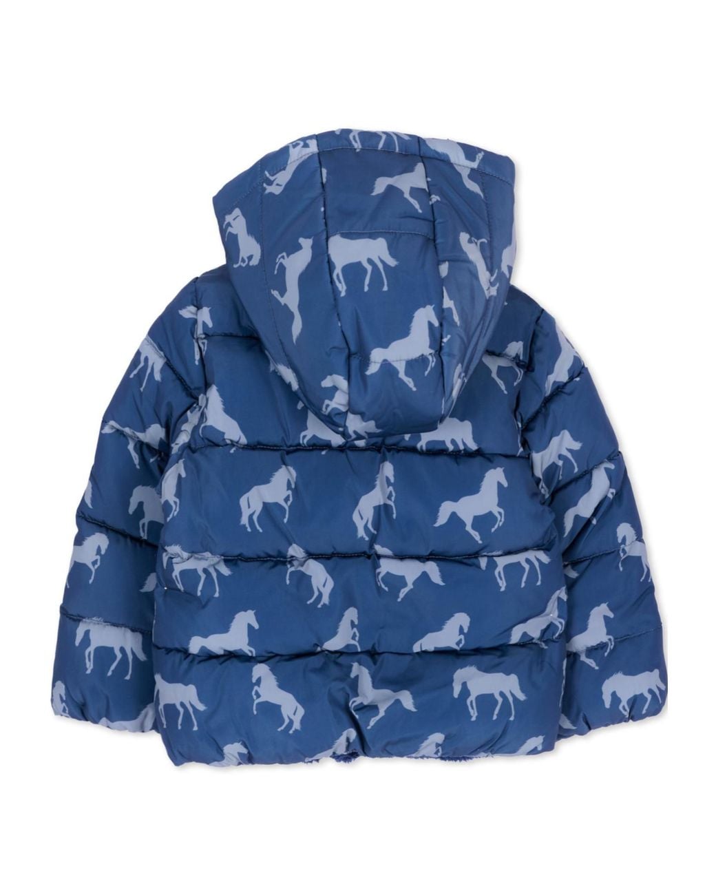 Stella McCartney Blue Horse-Print Padded Jacket