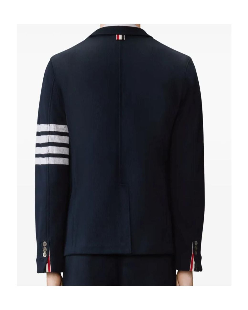 Thom Browne Blue Double Face Knit 4-Bar Sack Jacket for men