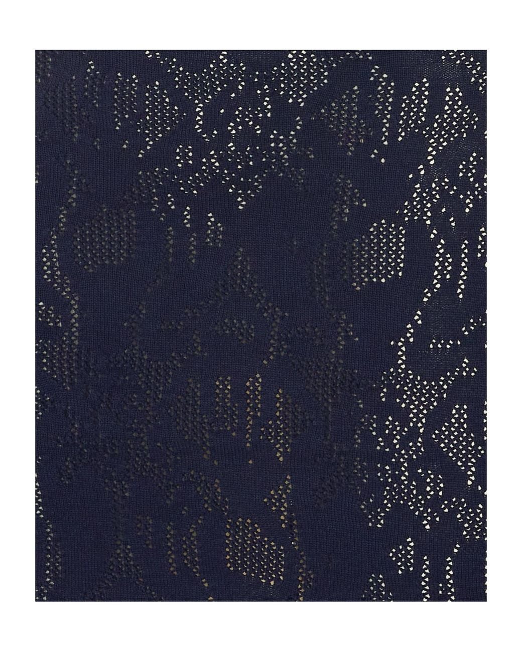 Dondup Blue Sheer Turtleneck Knitted Dress