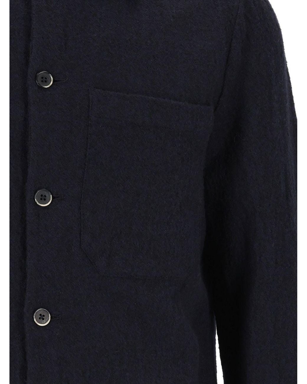 Barena Blue Cedrone Felted Overshirt for men