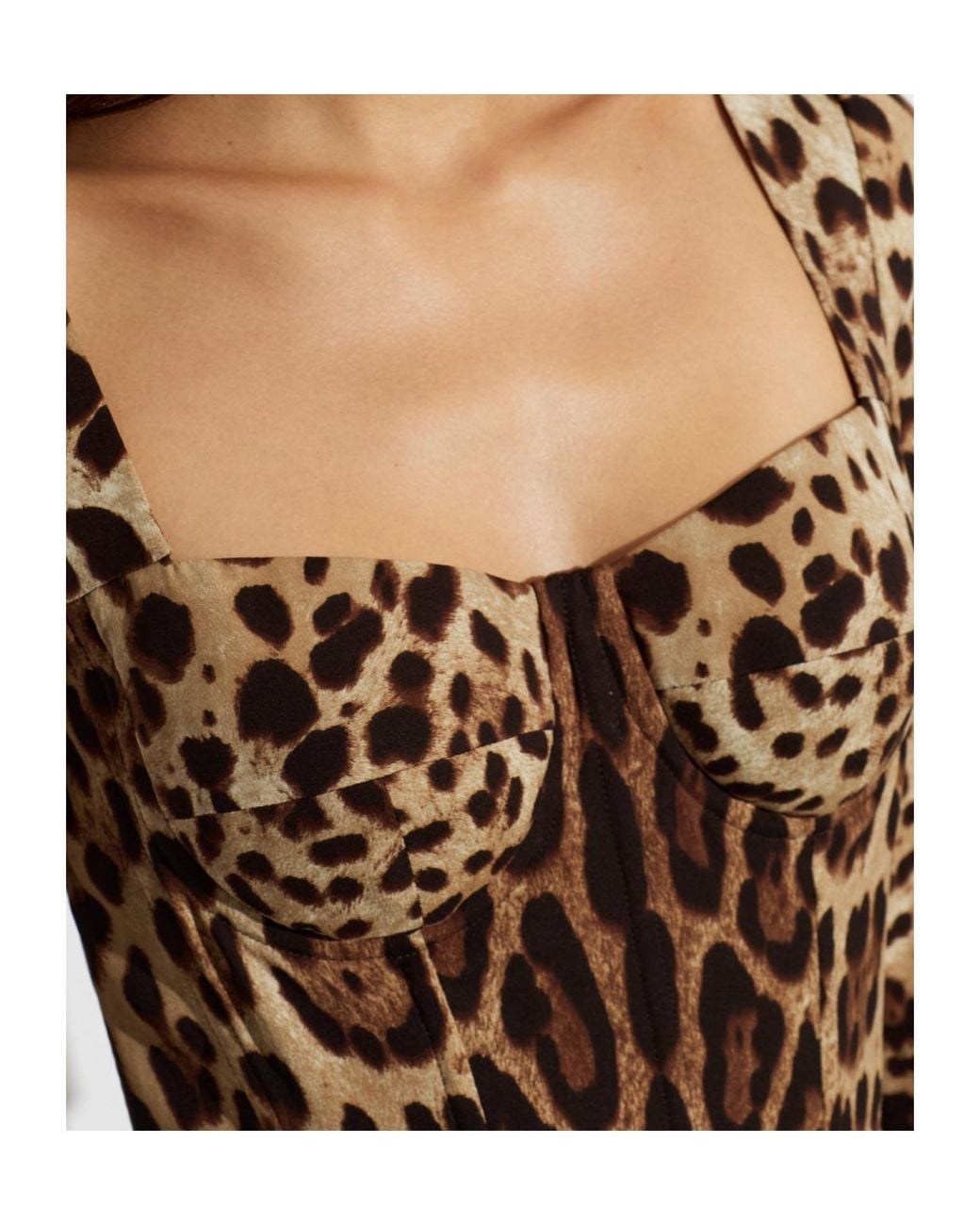 Dolce & Gabbana Natural Fitted Animal-Print Dress