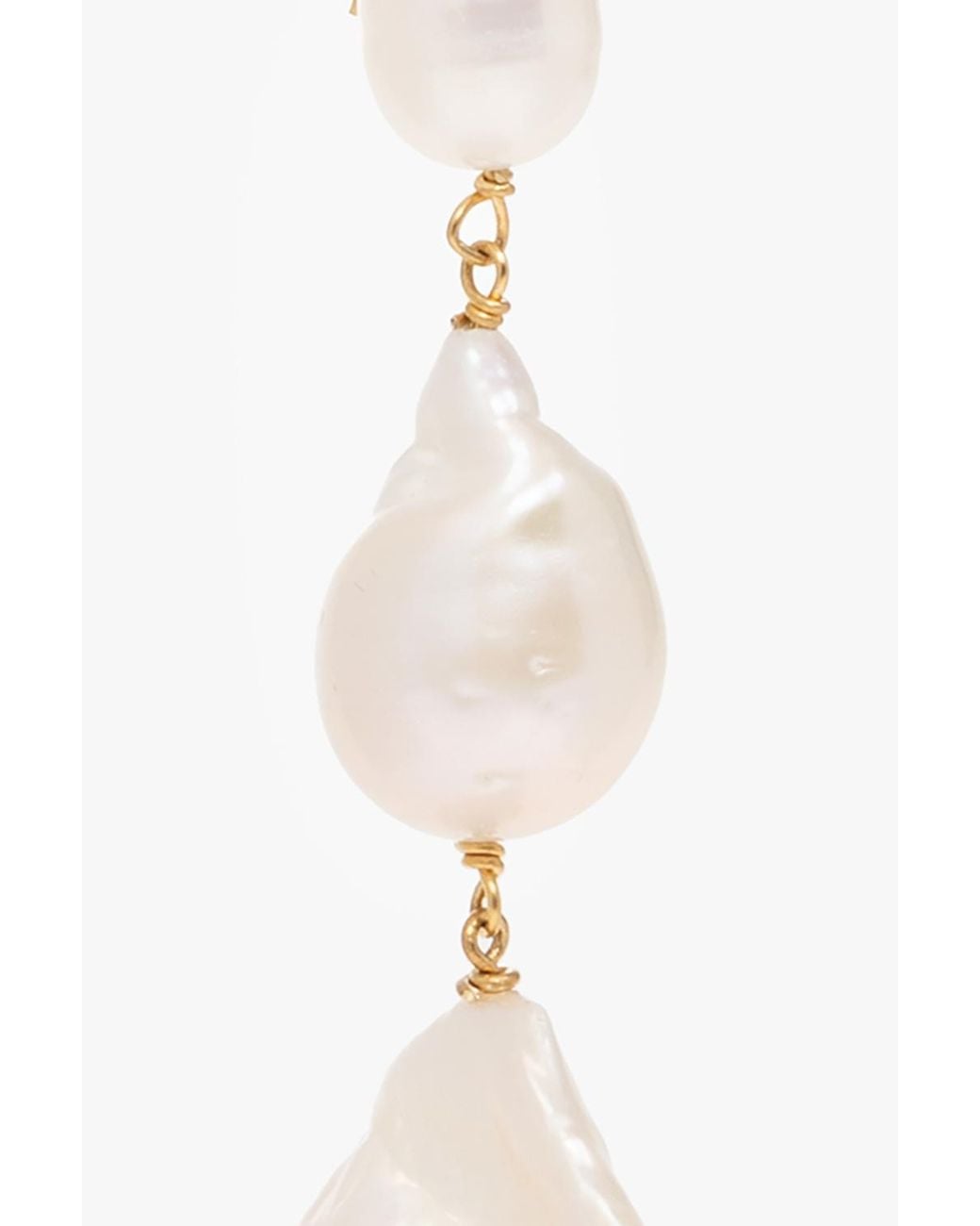 Jil Sander White Grainy Earrings