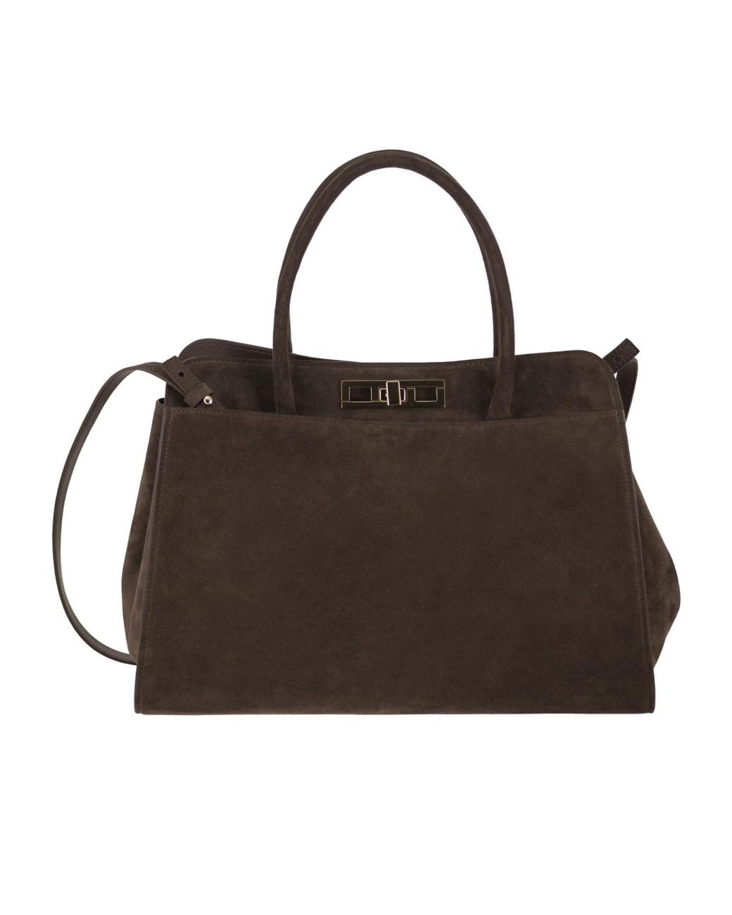 Fabiana Filippi Black Suede Leather Tote Bag