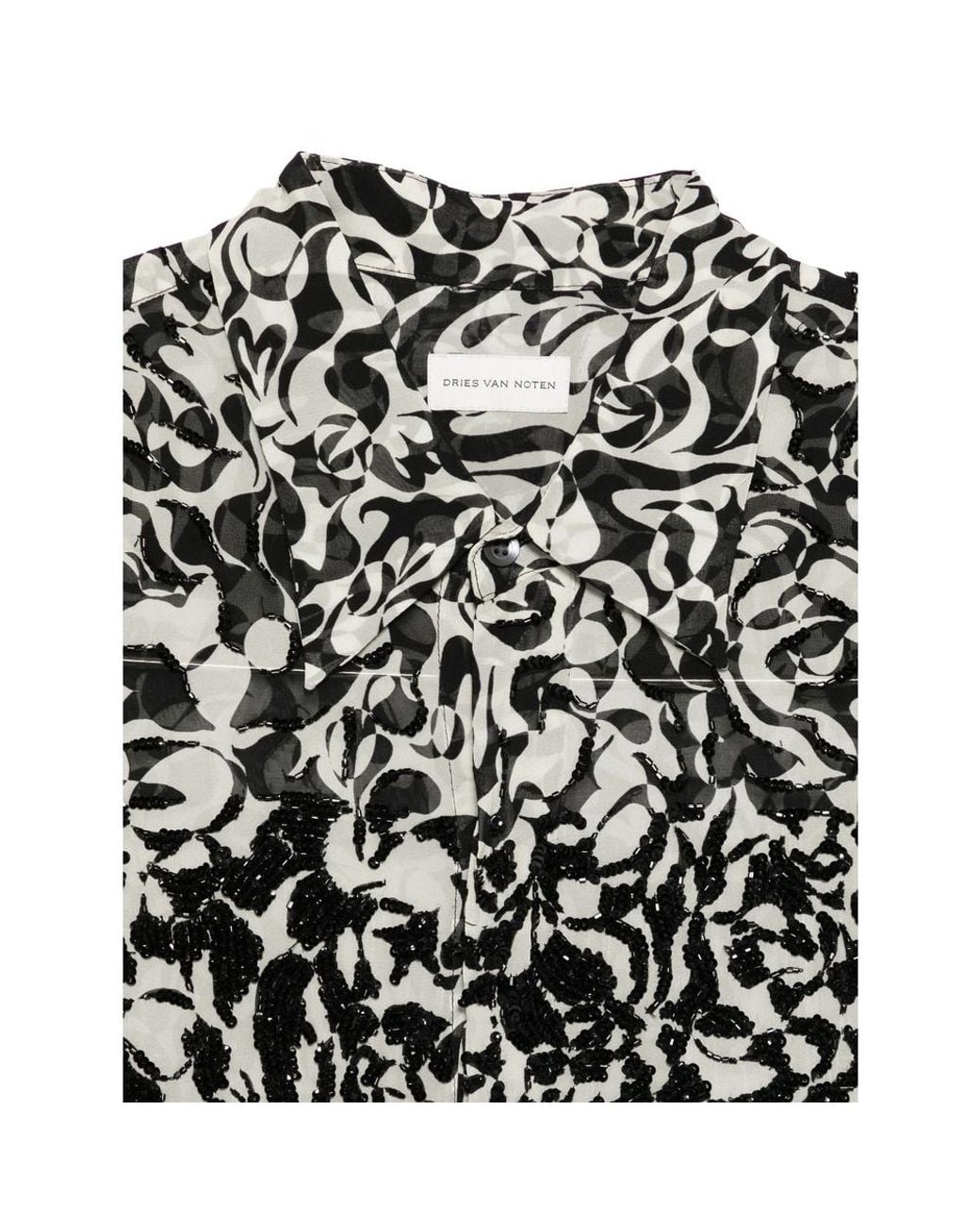 Dries Van Noten Black Long Sleeve Shirt for men