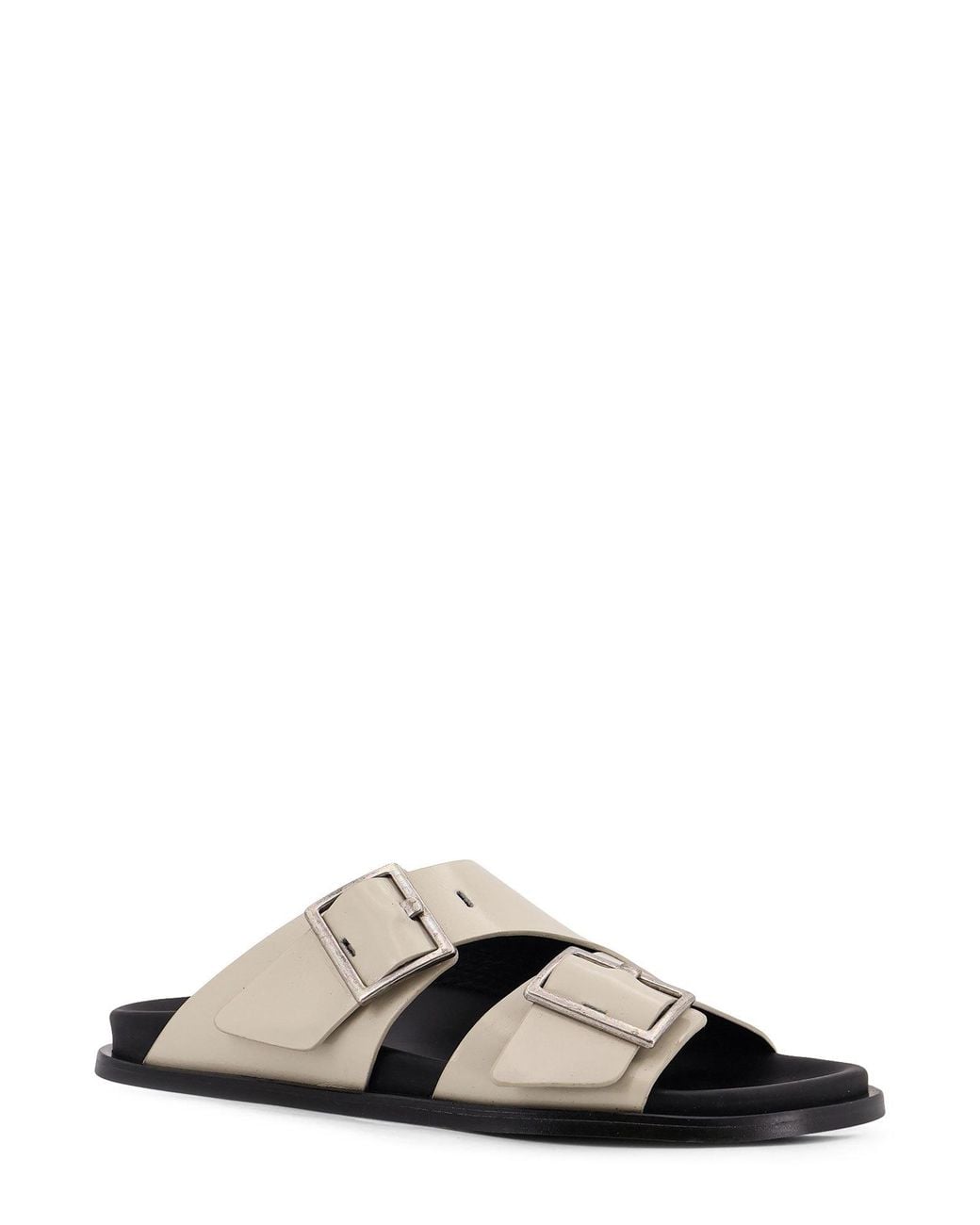 Alohas Brown Alba Buckle Strap Slides