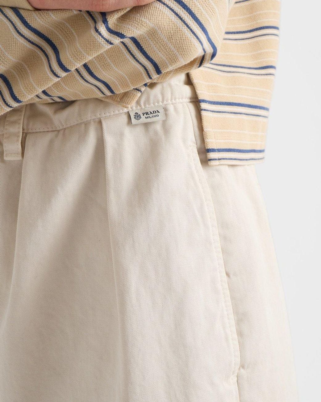 Prada Natural Old Gabardine Bermudas