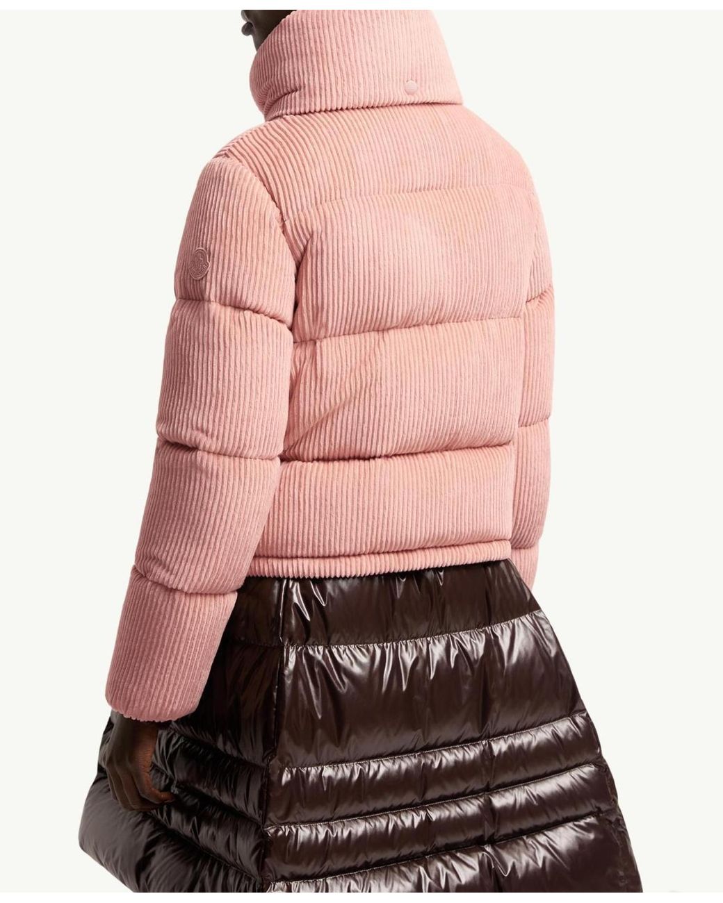Moncler Pink Lumineux Corduroy Short Down Jacket