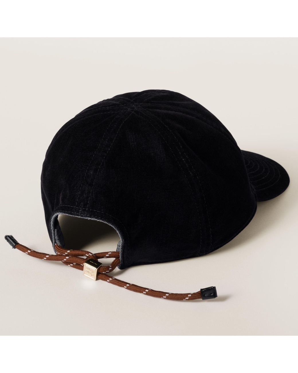 Miu Miu Black Logo-Embroidered Baseball Cap