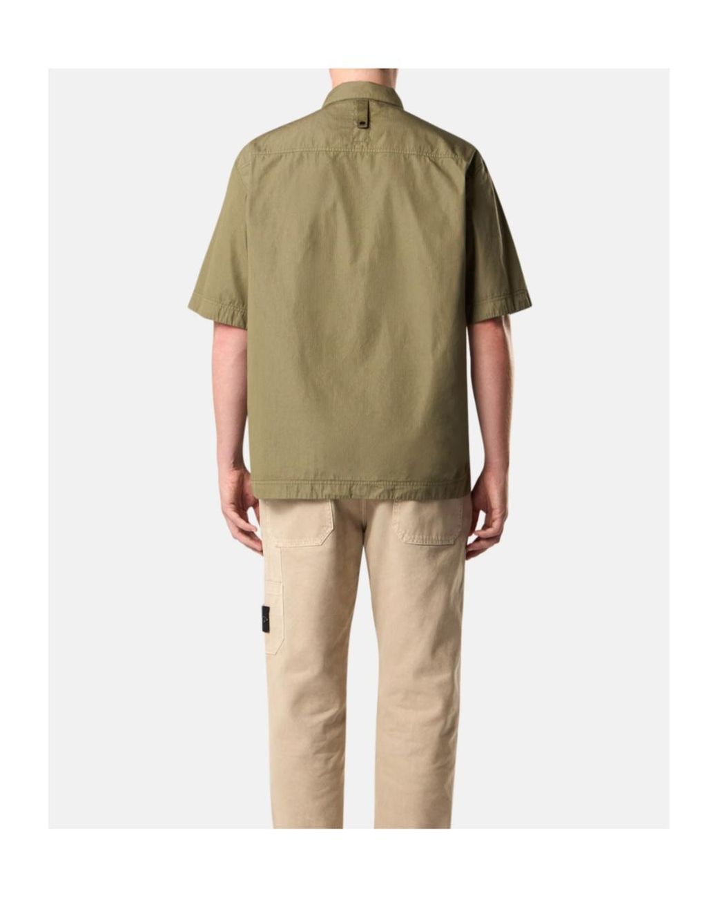 Stone Island Green Buttoned Patch Pocket Shirt for men