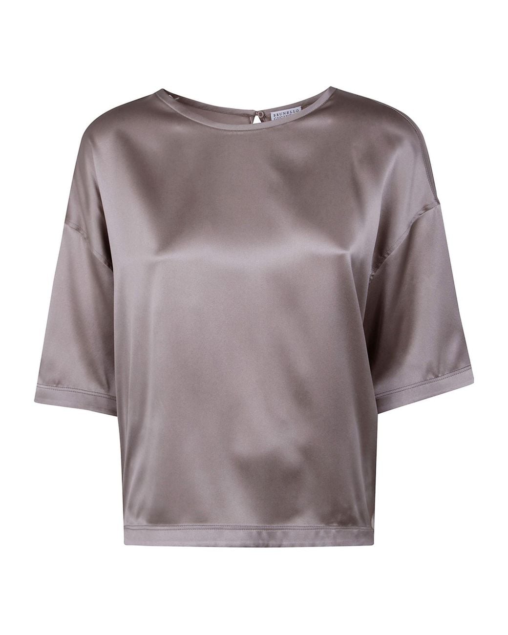 Brunello Cucinelli Purple Keyhole Crewneck Top