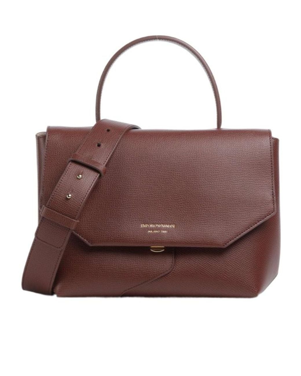 Emporio Armani Brown Leather Tote Bag