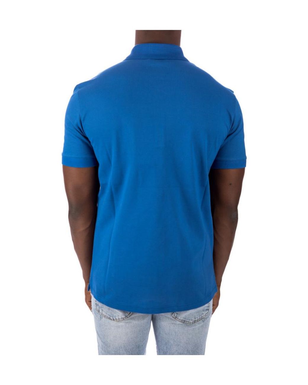 McQueen Blue Logo-Trim Polo Shirt for men