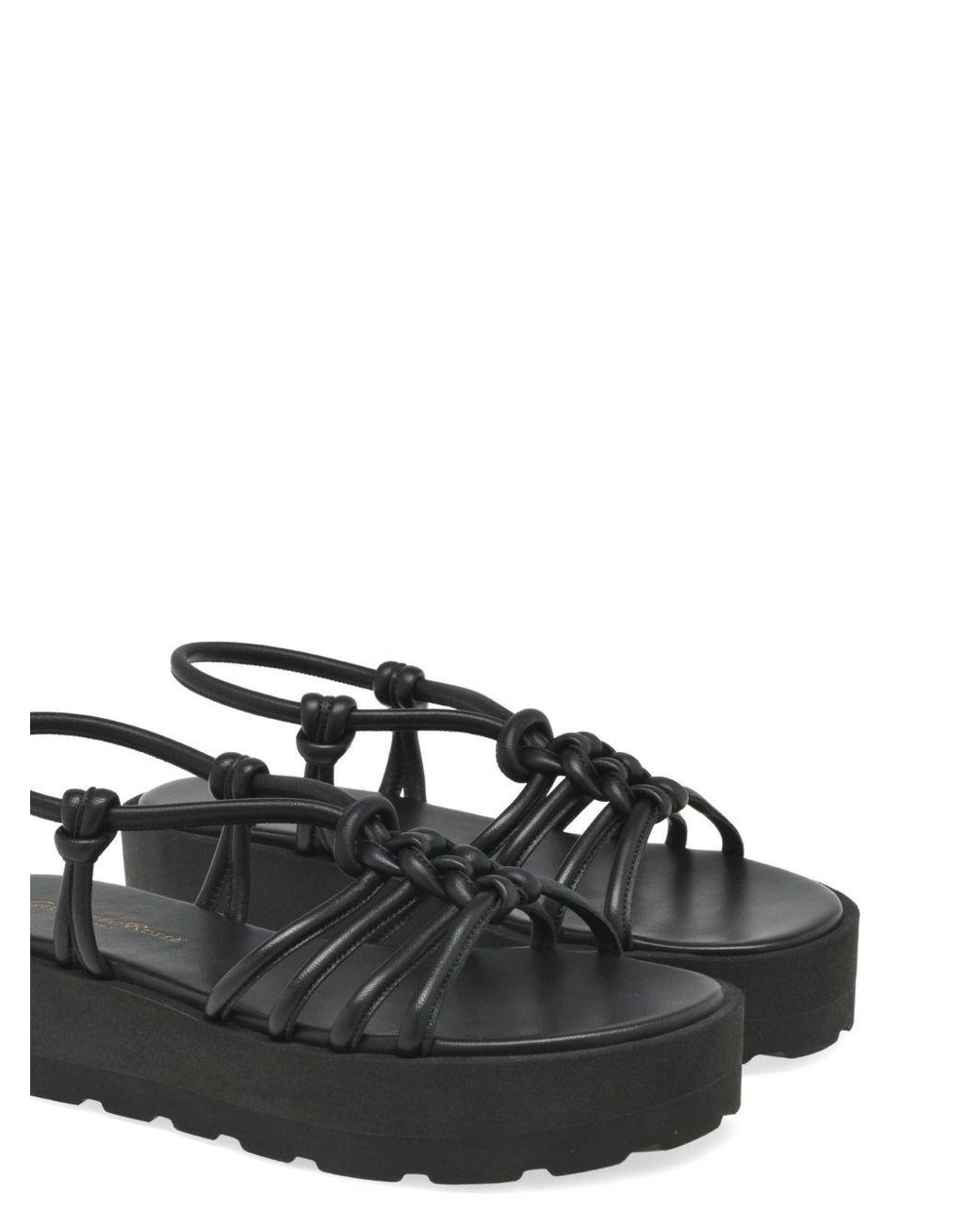 Gianvito Rossi Black Hebe Leather Sandals