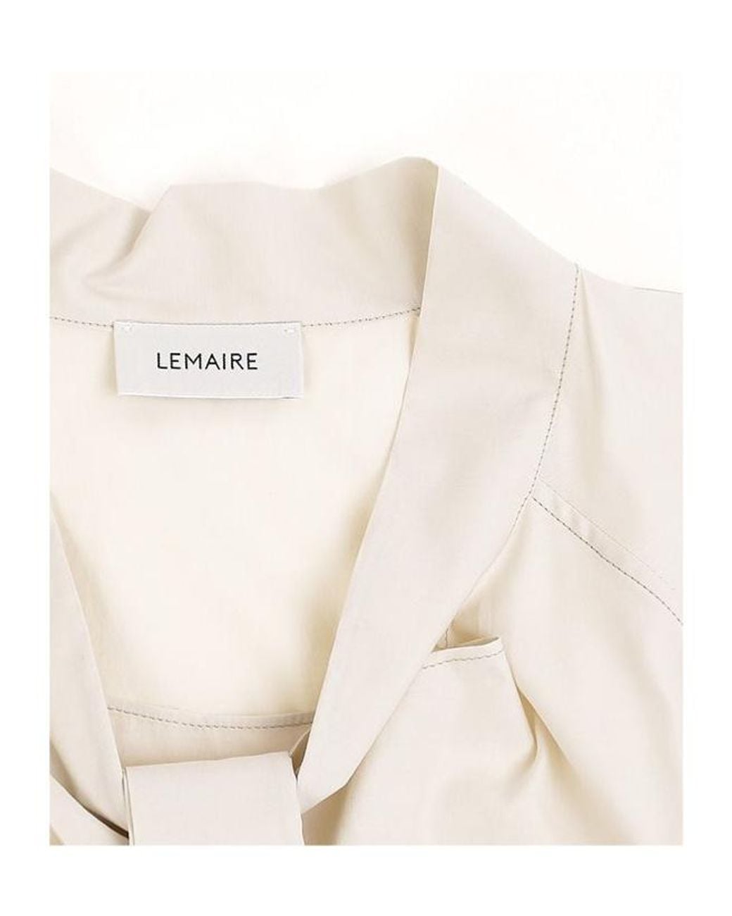 Lemaire Natural Ascot Collar Relaxed Shirt