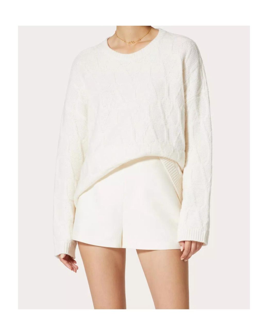 Valentino White Toile Iconographe Wool Jumper
