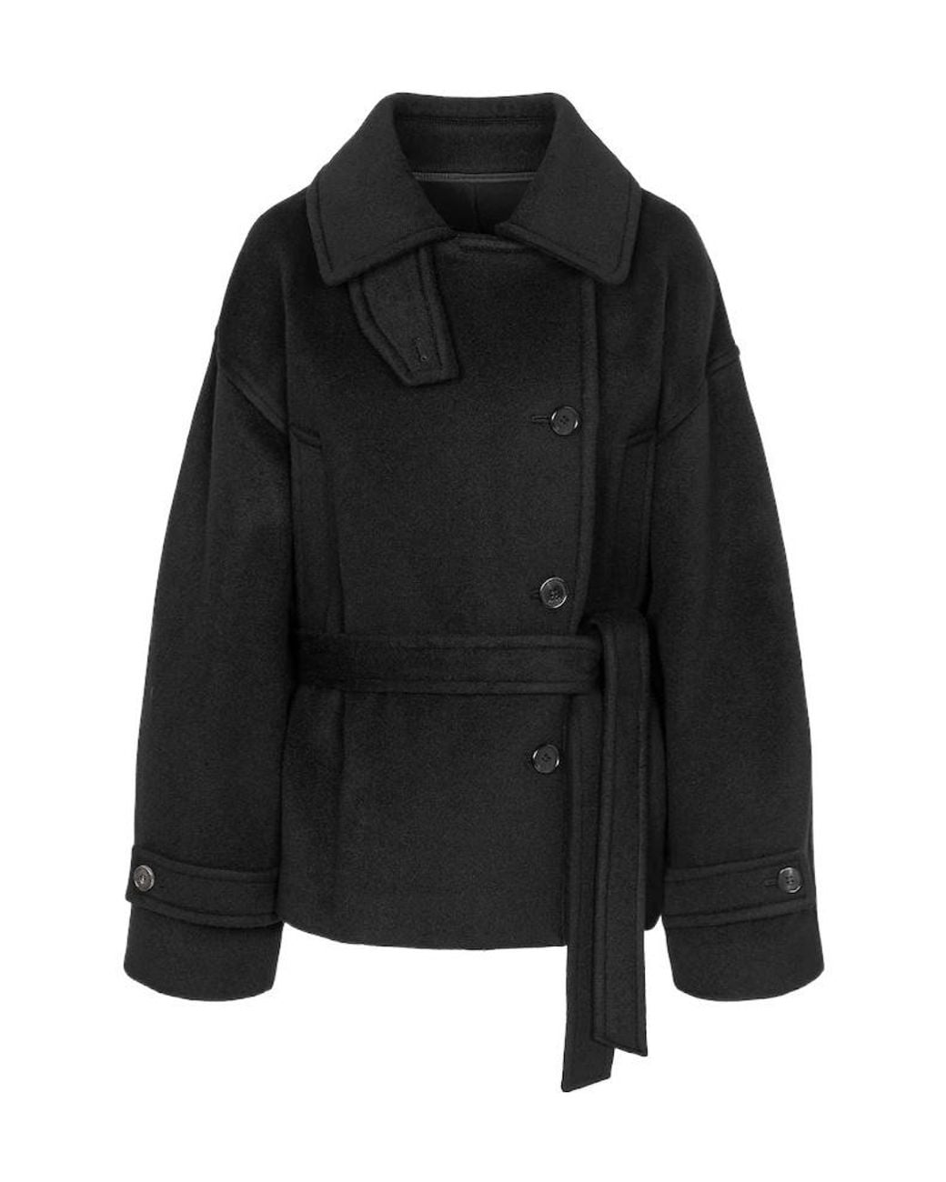 Juun.J Black Stand-Collar Long-Sleeved Coat