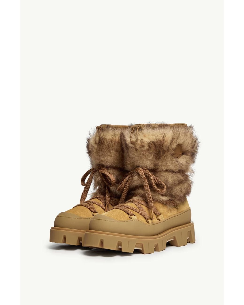 Moncler Brown Peak Après Suede Shearling Boots