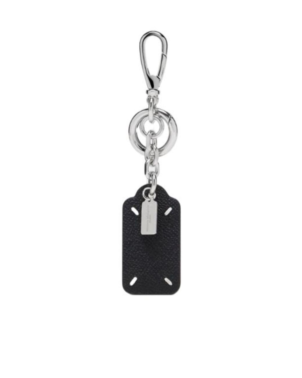 Maison Margiela White Logo-Plaque Ring Detail Keyring