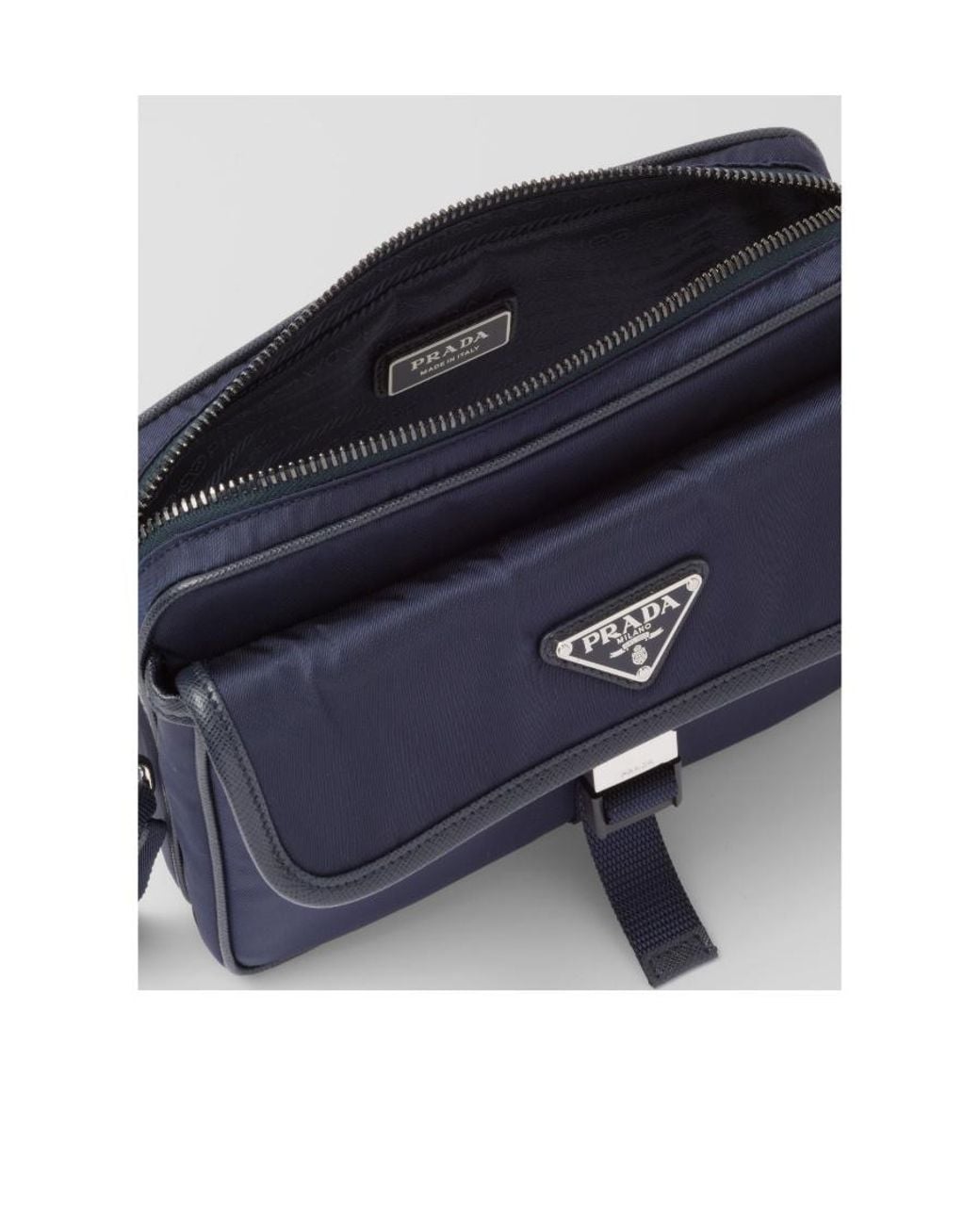 Prada Blue Re-Nylon And Saffiano Leather Shoulder Bag for men