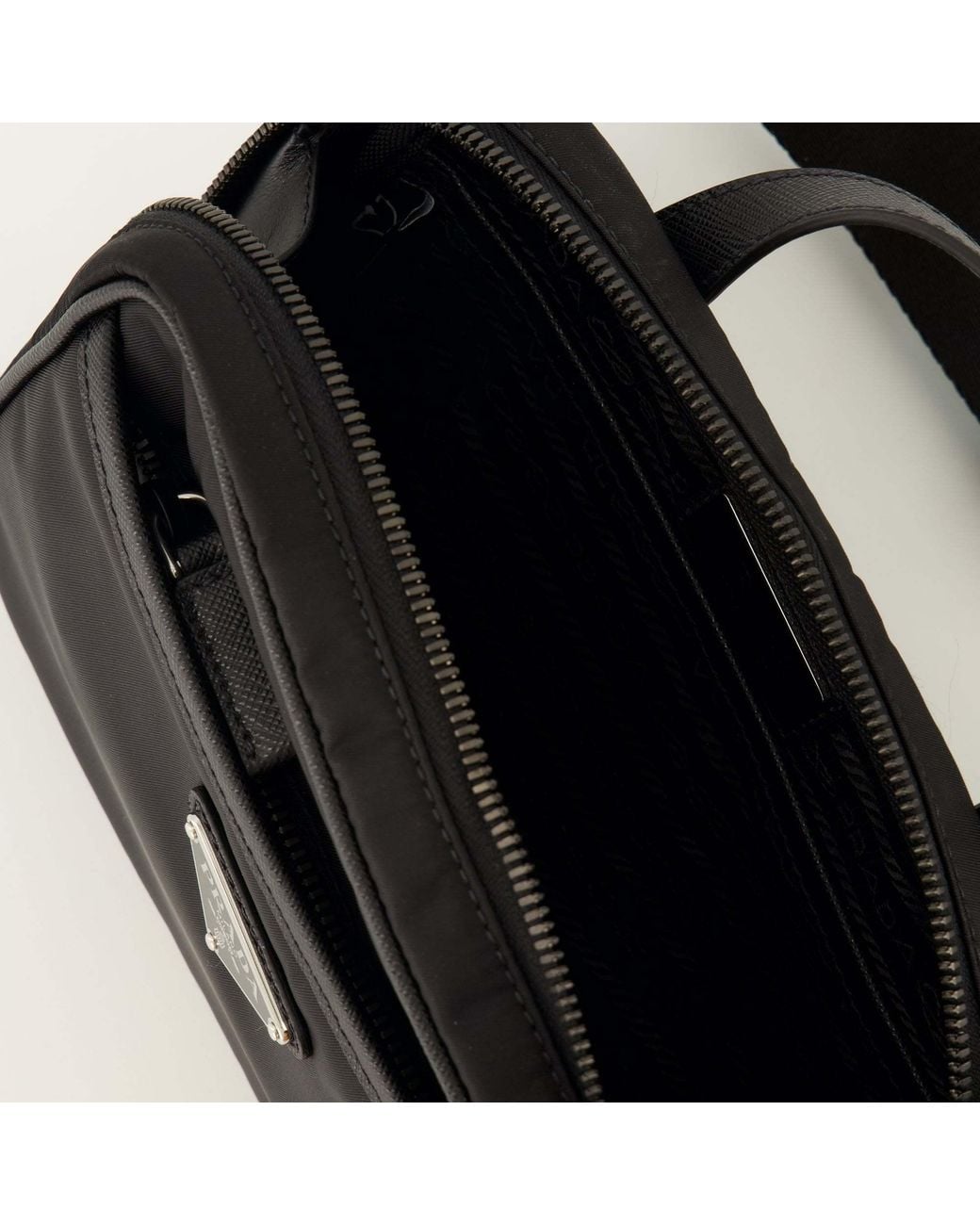 Prada Black Zipped Re-Nylon Shoulder Bag for men