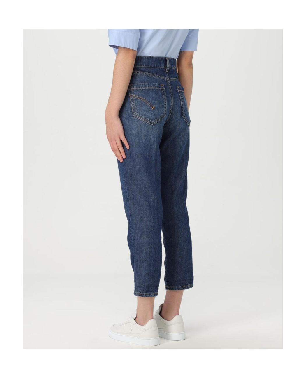 Dondup Blue Koons Button Detailed Tapered Jeans