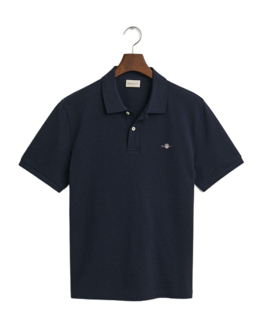Gant Blue Logo Short Sleeve Polo Shirt for men