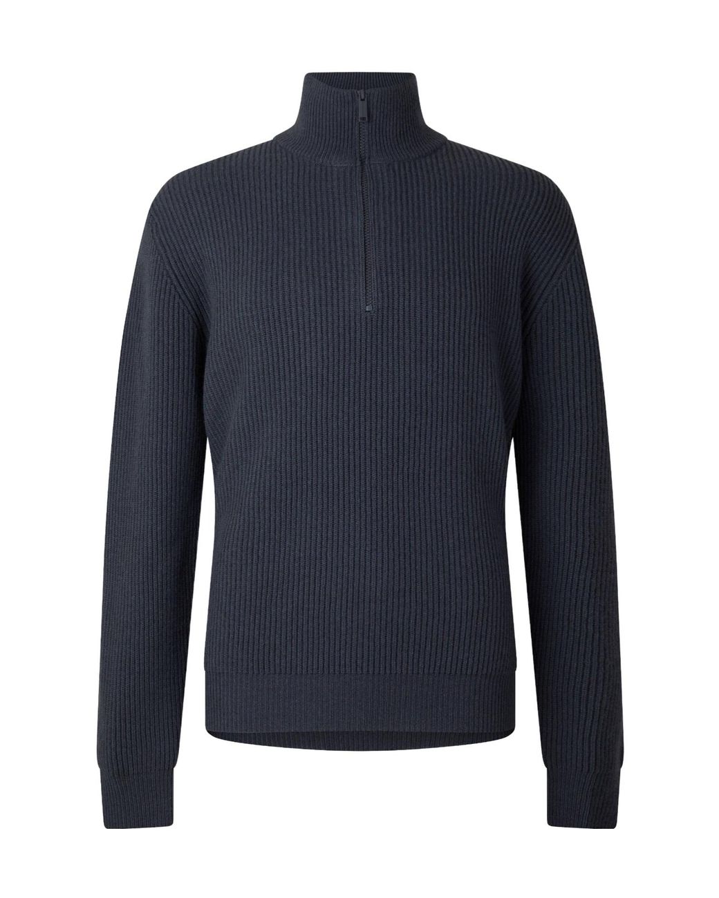 Canada Goose Blue Half-Collar Half-Zip Vertical Striped Knit Sweater for men