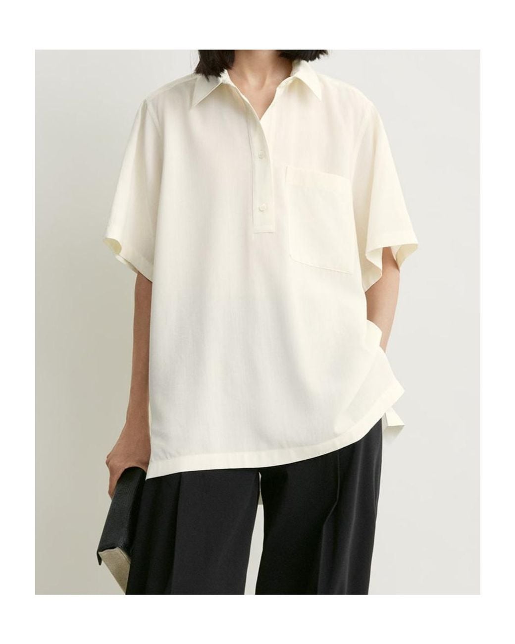 Totême White Chest-Pocket Polo Shirt